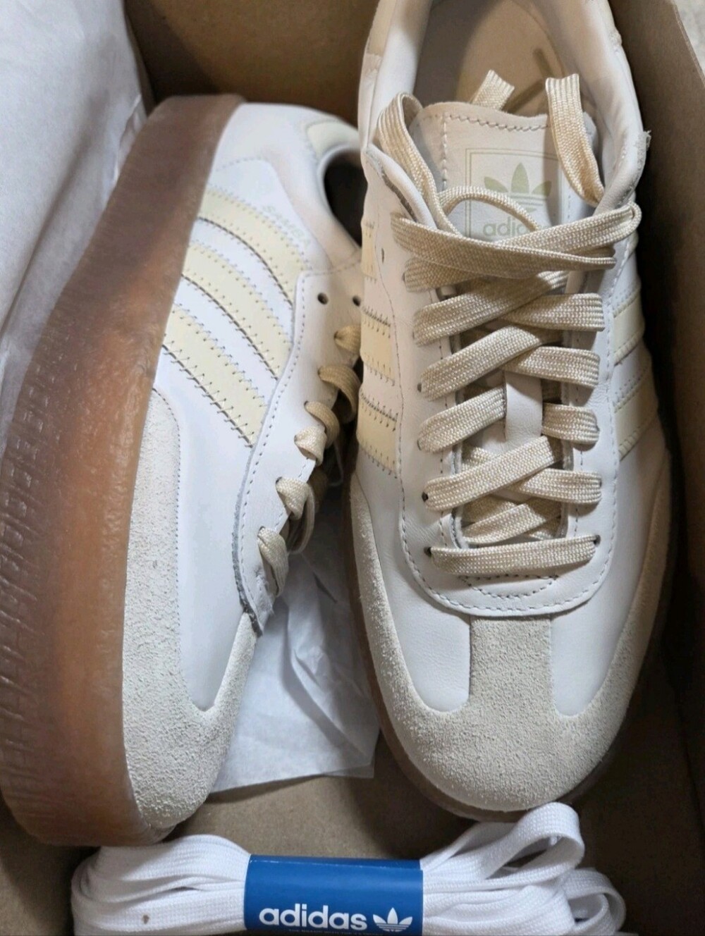 Adidas Sambae 'Wonder White Gum' Sneakers US Women's Size 9.5 / US Mens Size 8.5 - Picture 7 of 9